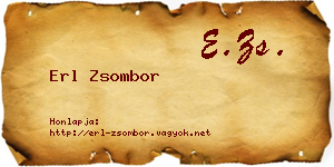Erl Zsombor névjegykártya